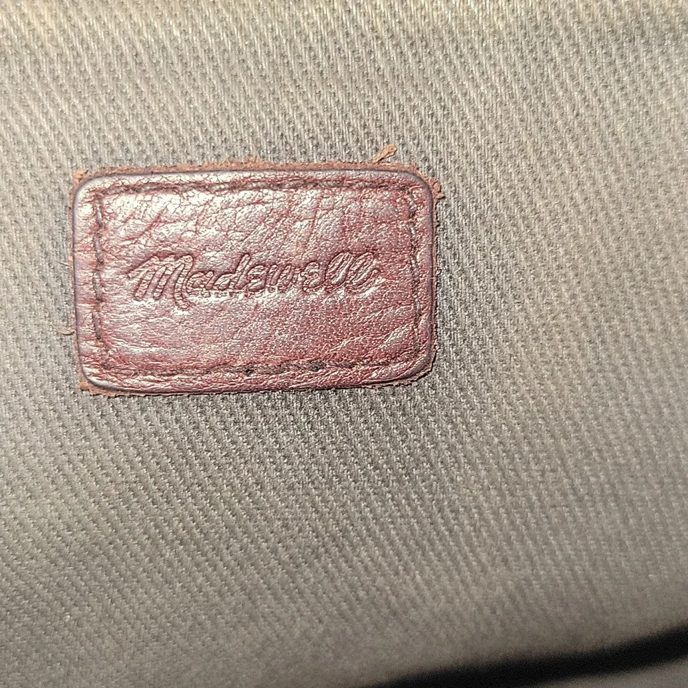 Small Madewell Burgundy Leather Tote Crossbody Bag